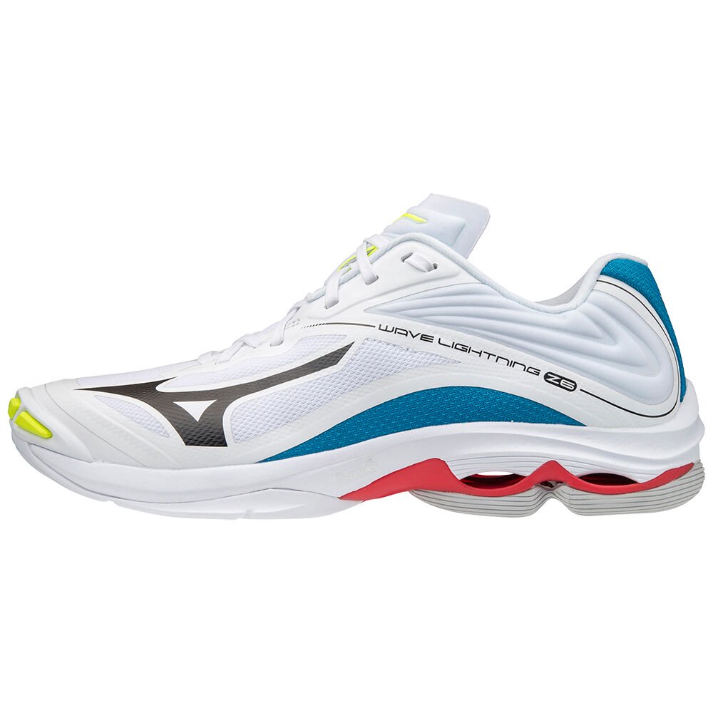 Mizuno Women's Volleyball Shoes White/Black/Blue Wave Lightning Z6 Shoes - V1GA200046